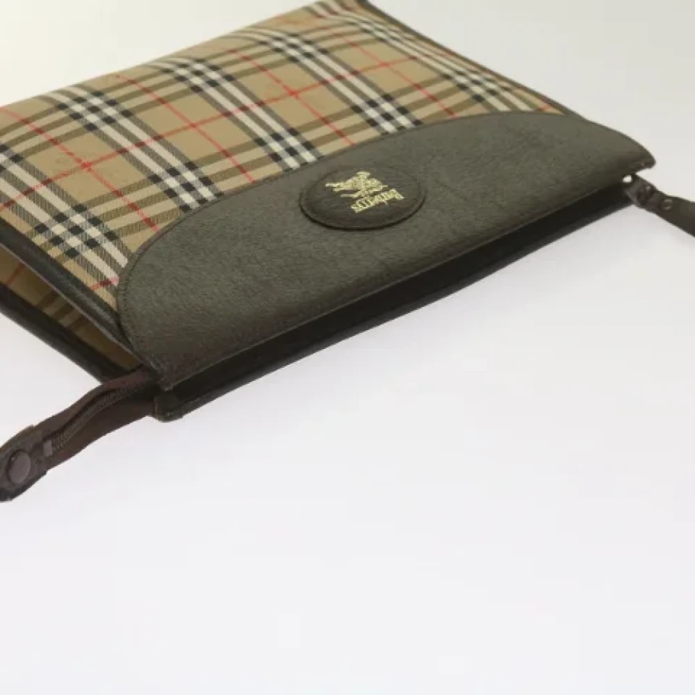 Burberry Vintage Pre-owned Canvas clutches Beige Dames