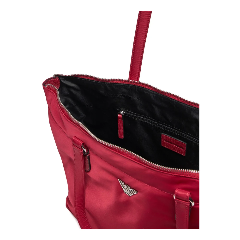 Emporio Armani Nylon tas met adelaarplaatje Red Dames