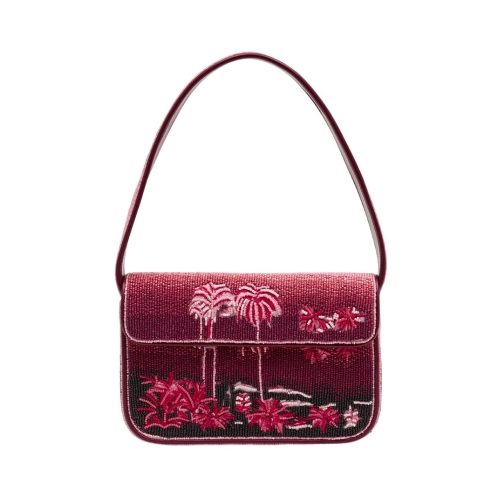 Staud Pink Tommy Beaded Bag - Female - Shoulder Bags - One Size - Bags