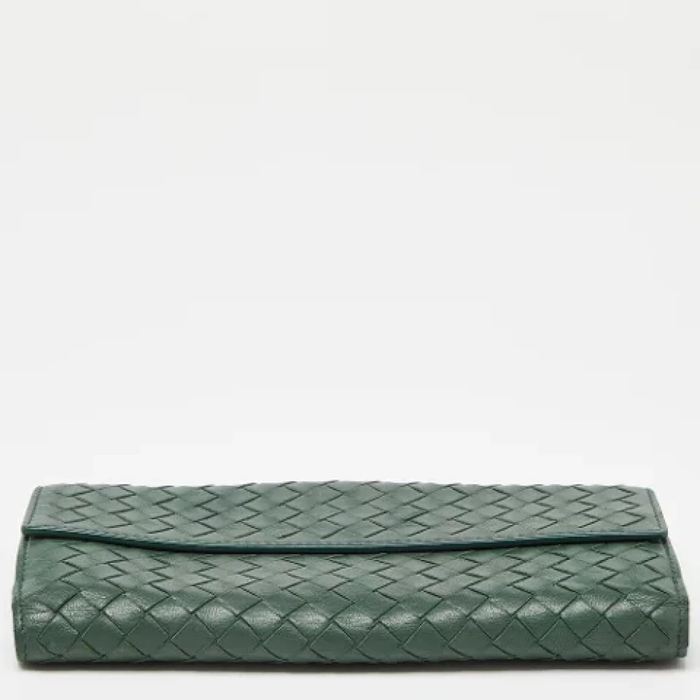 Bottega Veneta Vintage Pre-owned Leather wallets Green Dames