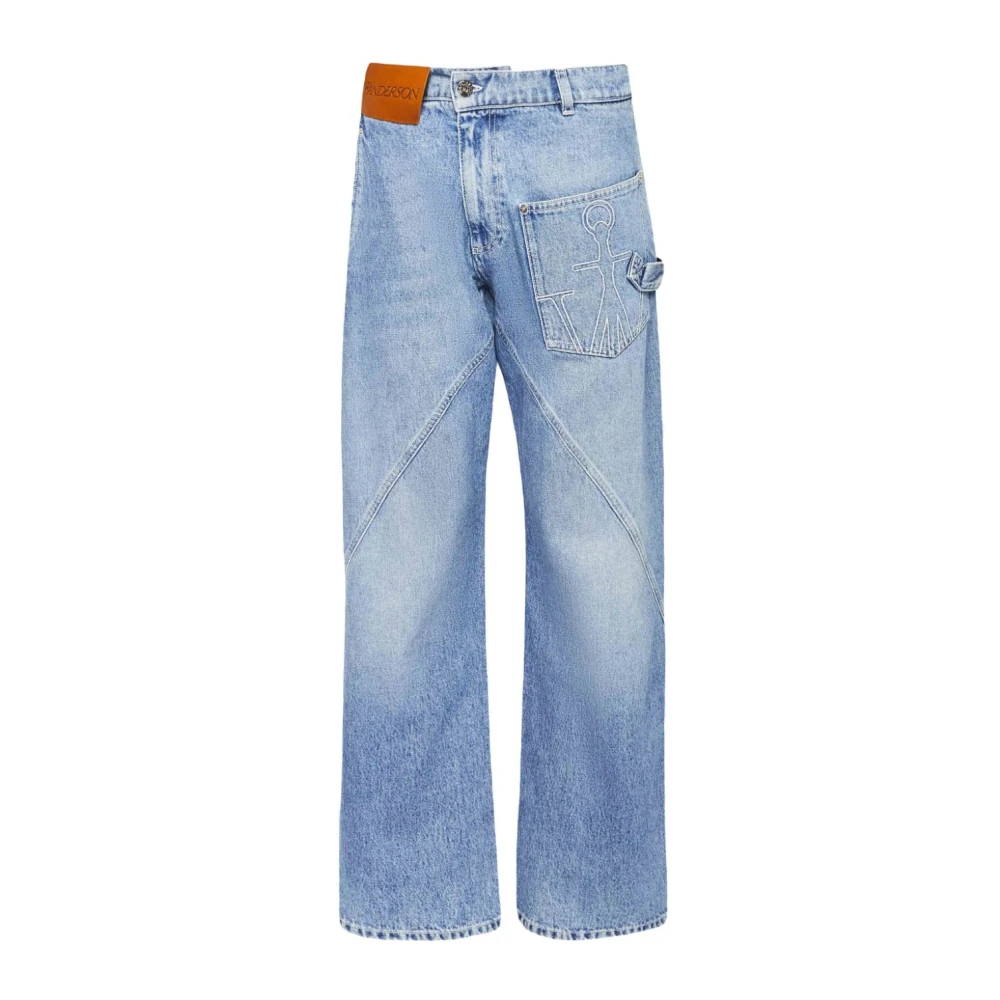 JW Anderson Blauwe Denim Twisted Seam Jeans Blue Dames