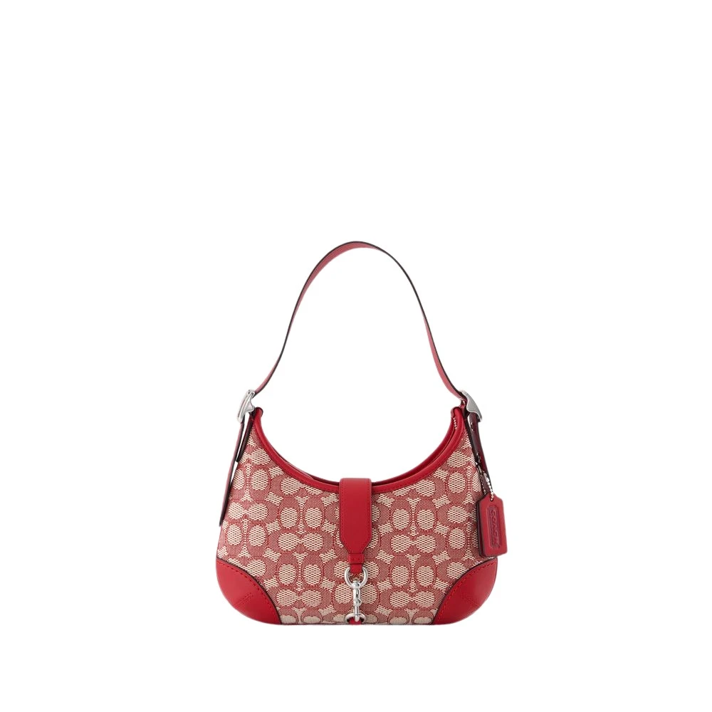 Coach, Shoulder Bags, female, Red, ONE SIZE, Red Leather Hobo Bag