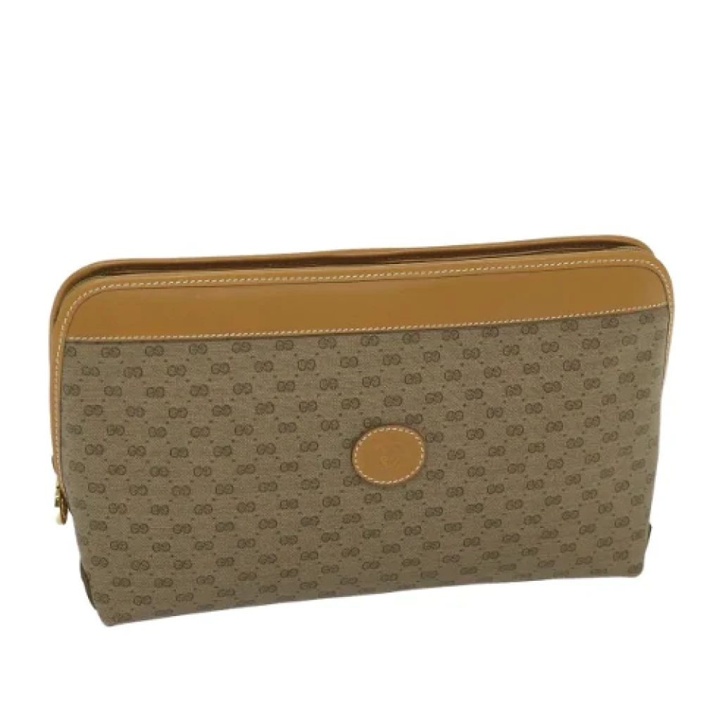 Gucci Vintage Pre-owned Leather clutches Beige Dames