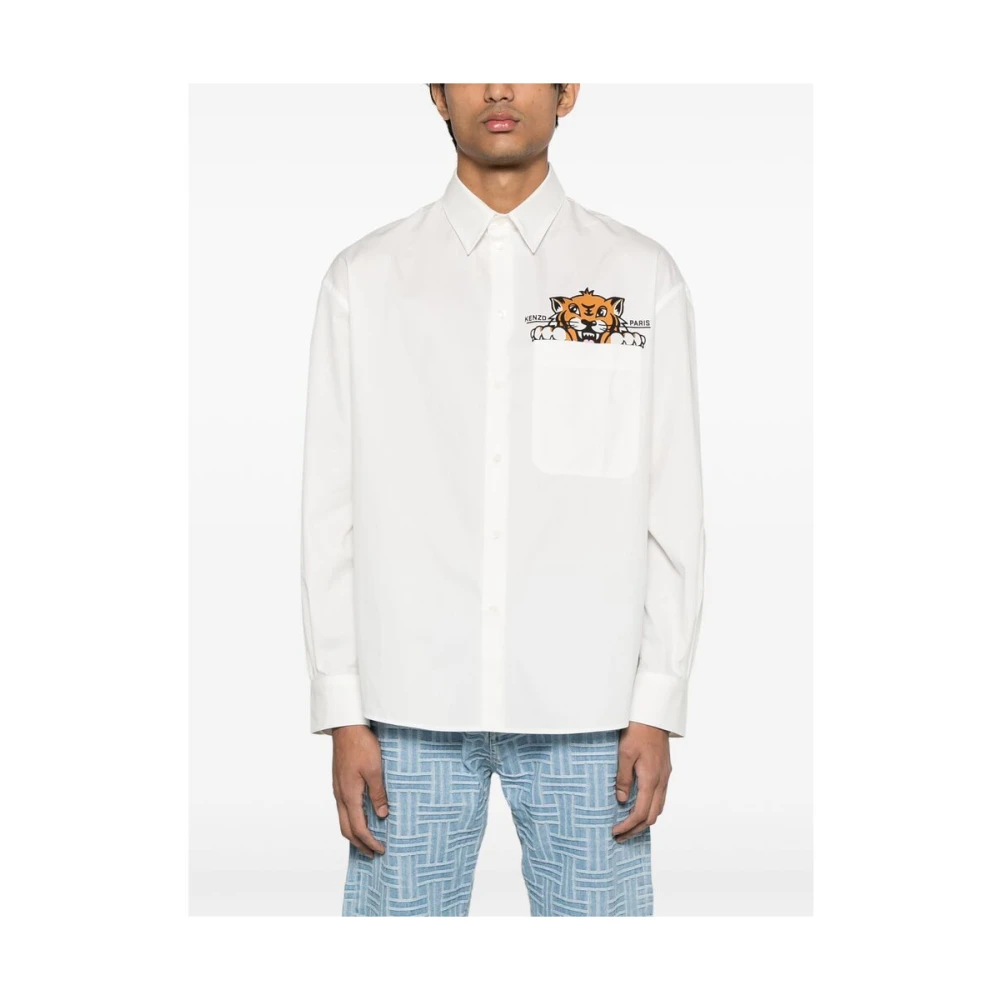 Kenzo Witte Overhemd met Borstzak White Heren