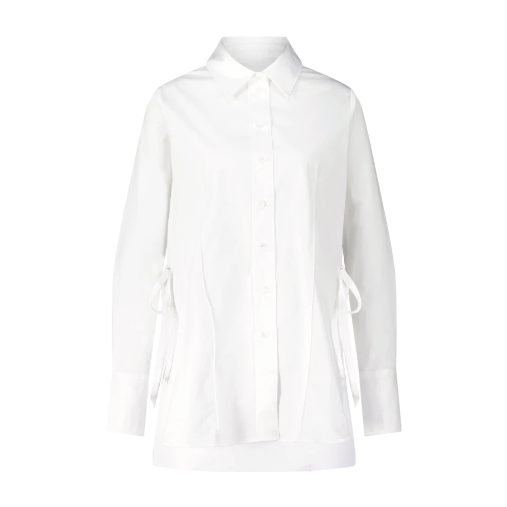 Closed Blouse met vetersluiting White Dames