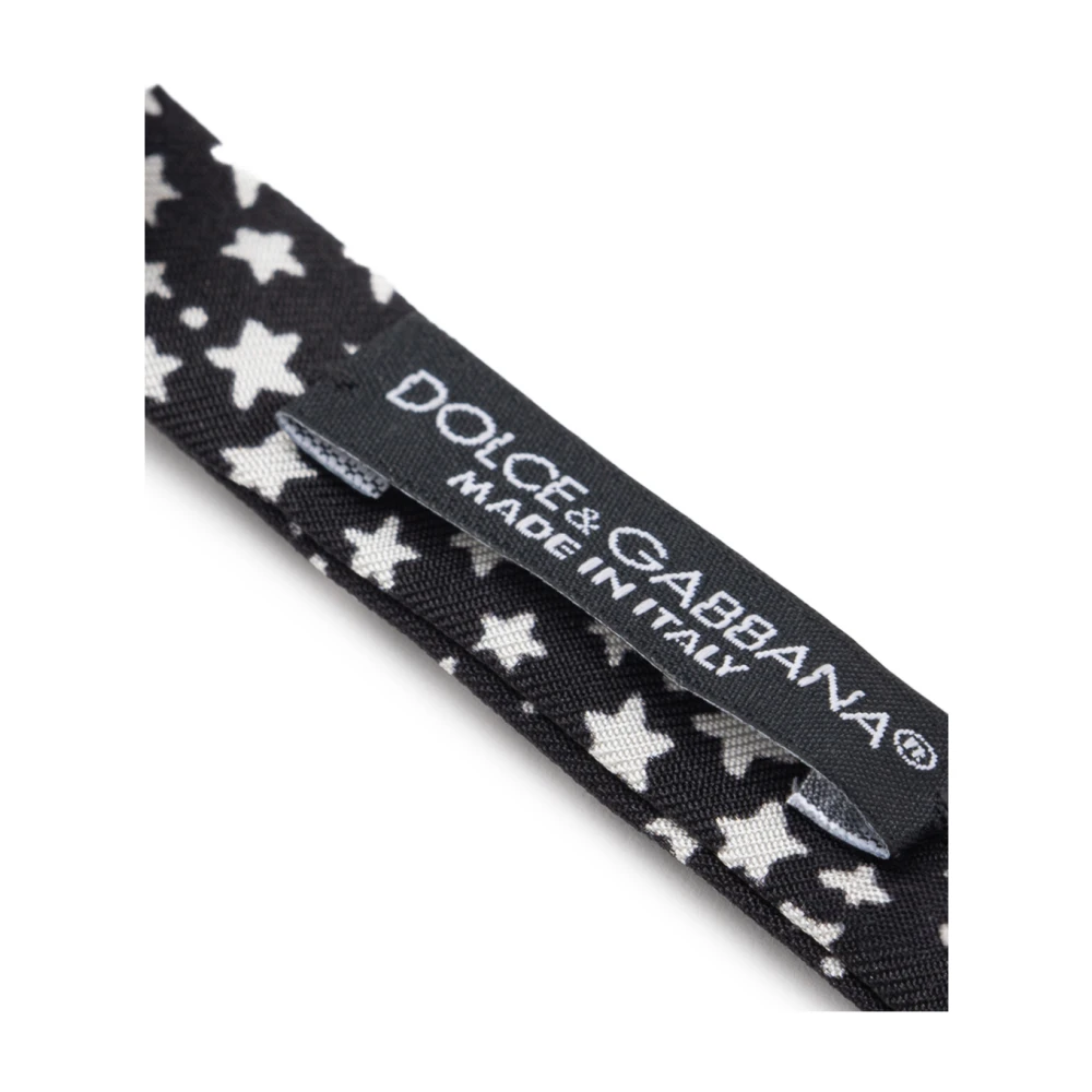Dolce & Gabbana Zwarte gestippelde zijden vlinder Black Heren
