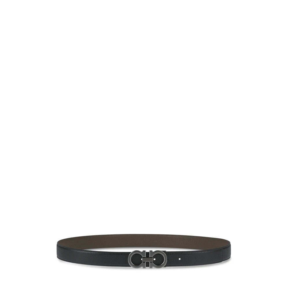 Salvatore Ferragamo Dubbele Gancini Riem Black Heren