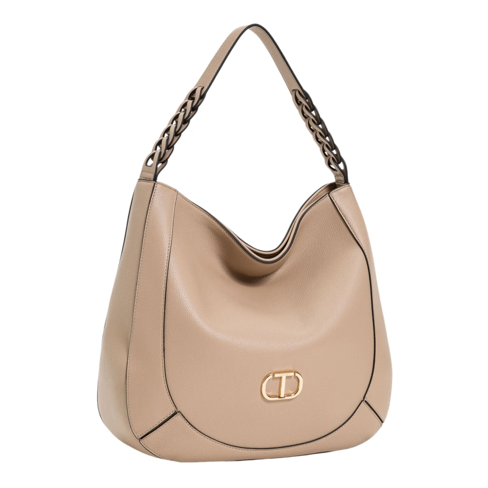 Twinset Hobo tas met Dollarino korrel Beige Dames