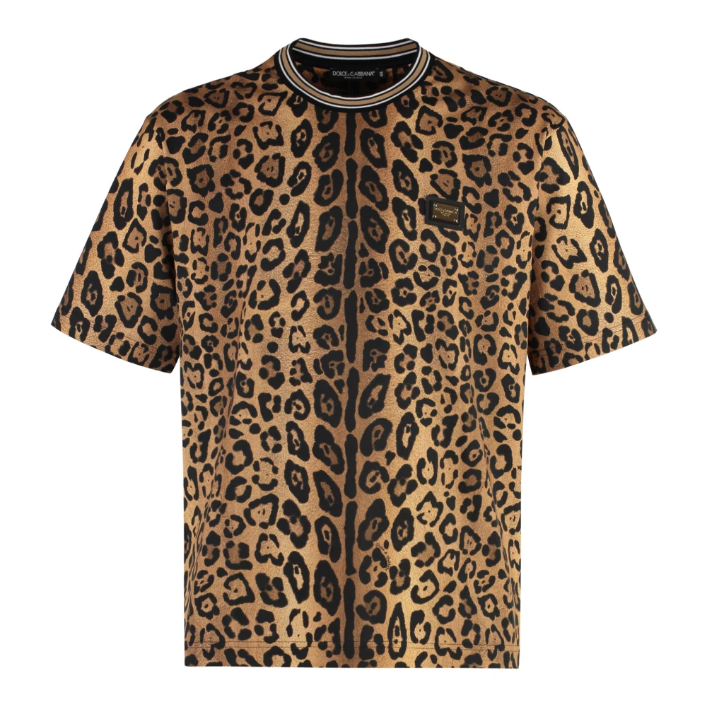 Dolce & Gabbana T-shirt met dierenmotief Brown Heren