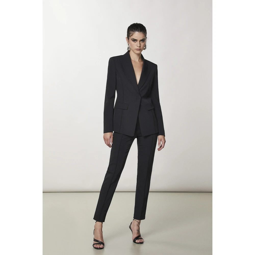 PATRIZIA PEPE Slim Gebreide Rok met Split Black Dames