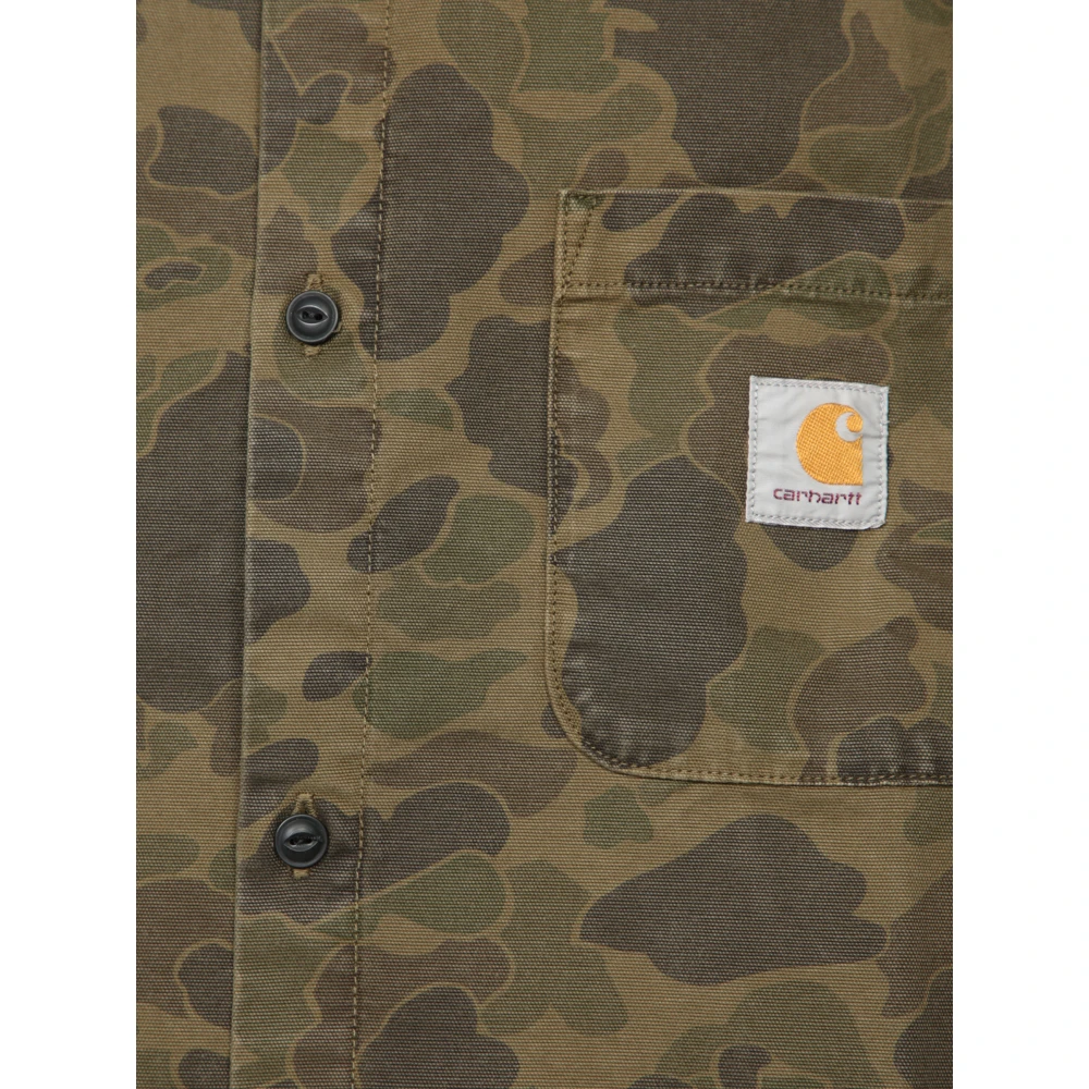 Carhartt WIP Groene Camo Longsleeve Shirt Green Heren