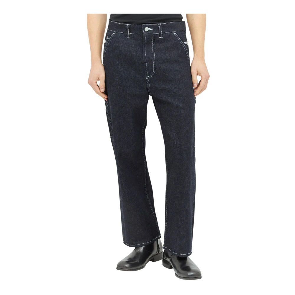 Junya Watanabe Contrast Topstitch Timmerman Jeans Blue Heren