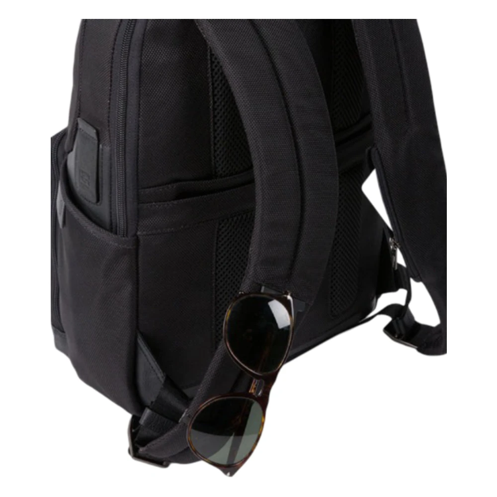 Piquadro Zwarte rugzak met inductieladen Black Heren