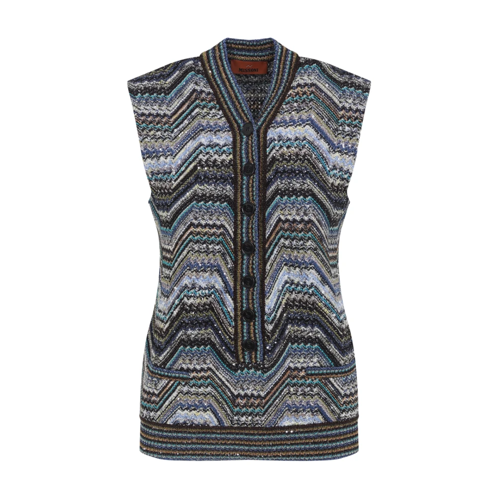 Missoni Women's Multicolor V-Neck Knitwear, Xs, Serafino Caperdoni Knit Vest