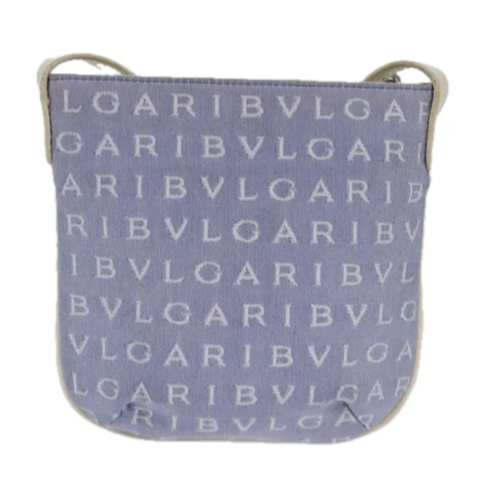 Bvlgari Vintage Pre-owned Canvas shoulder-bags Blue Dames