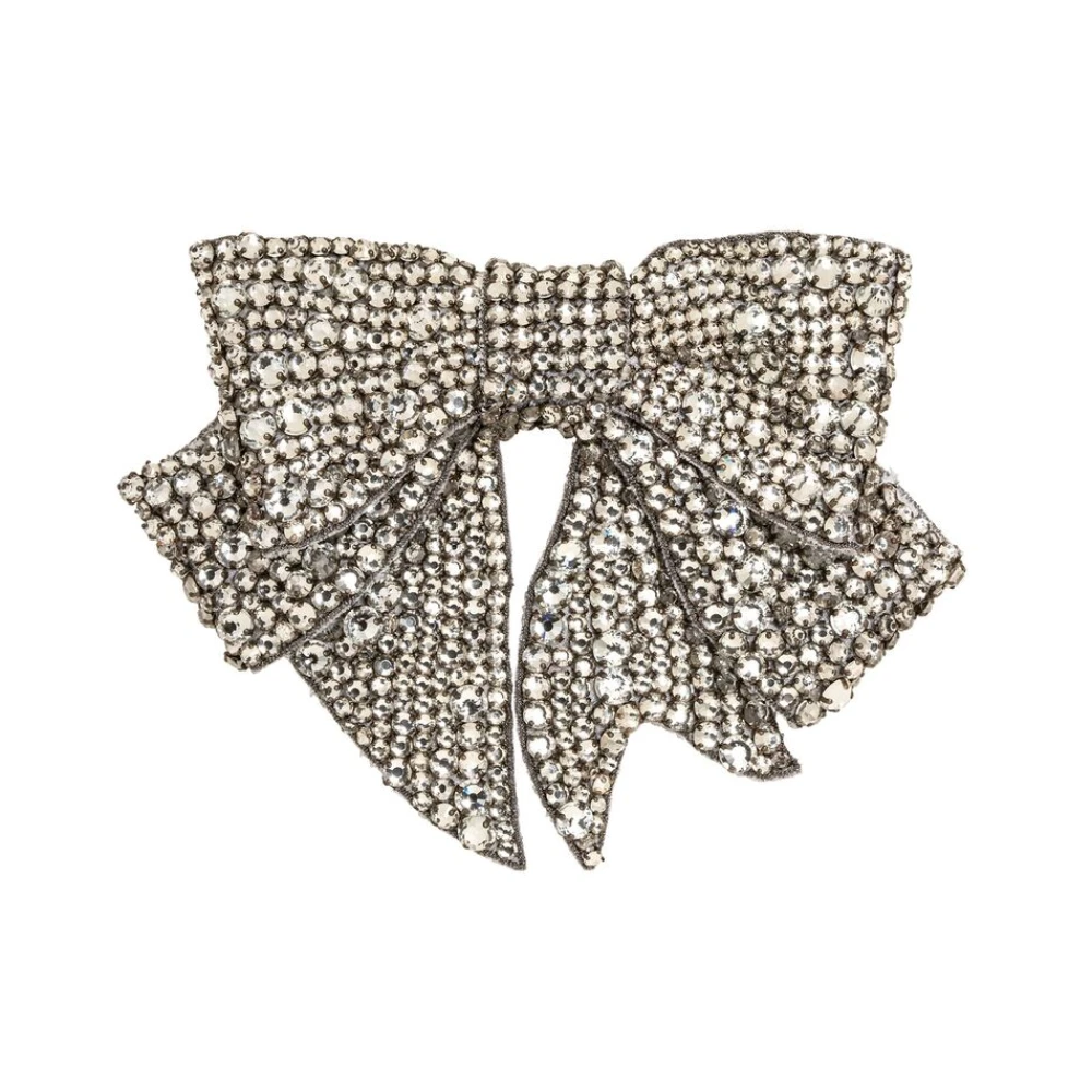 Jennifer Behr Satin Weave Oversize Bow Haaraccessoire Gray Dames