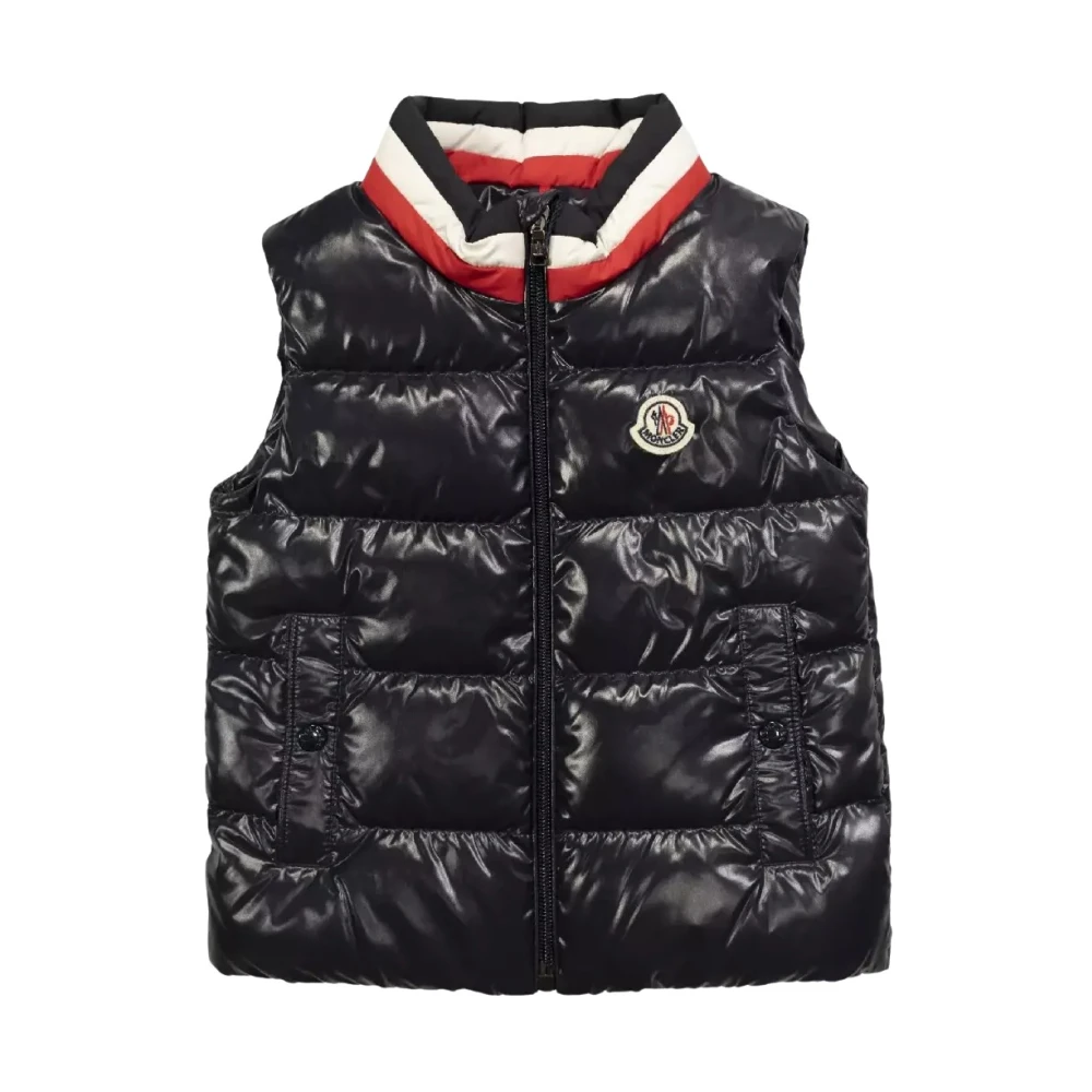 Moncler Unisex Kids Blue Kids Down Vest Navy - Waistcoats - 9 M - Kids