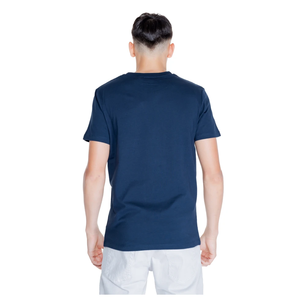 Peuterey Blauw Effen Korte Mouw T-shirt Blue Heren
