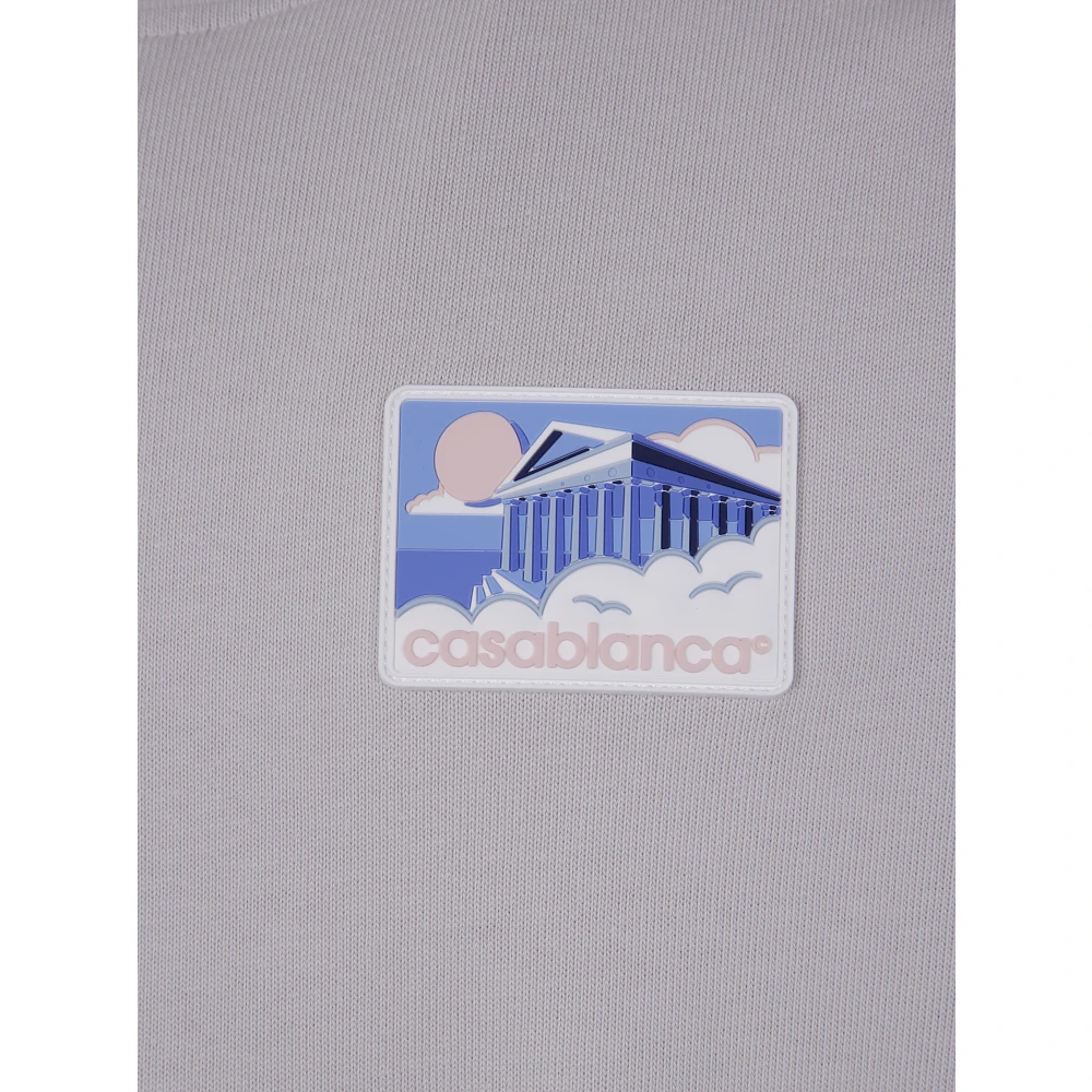 Casablanca Oversized Grieks Tempel Rubber Patch T-shirt Gray Heren
