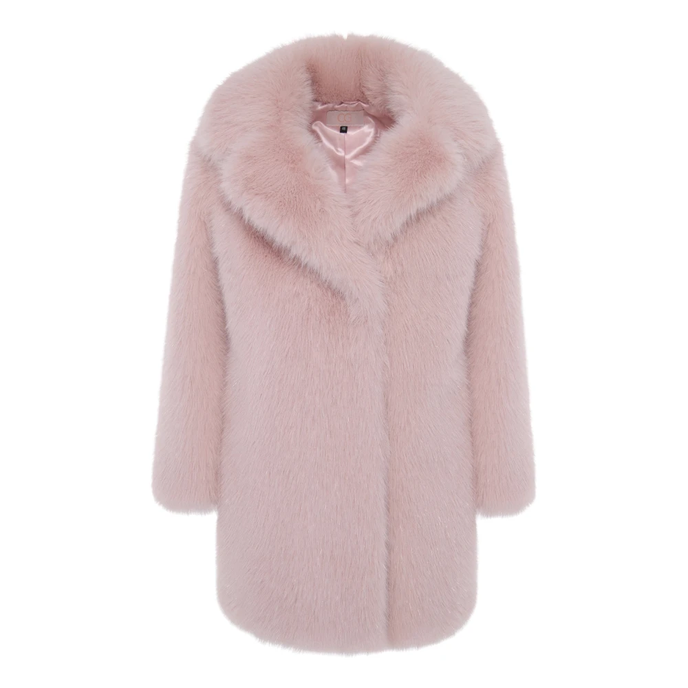 Cesare Gaspari Vrouw Roze Jassen Dames, S, Polyester, Faux Fur Shearling Jassen