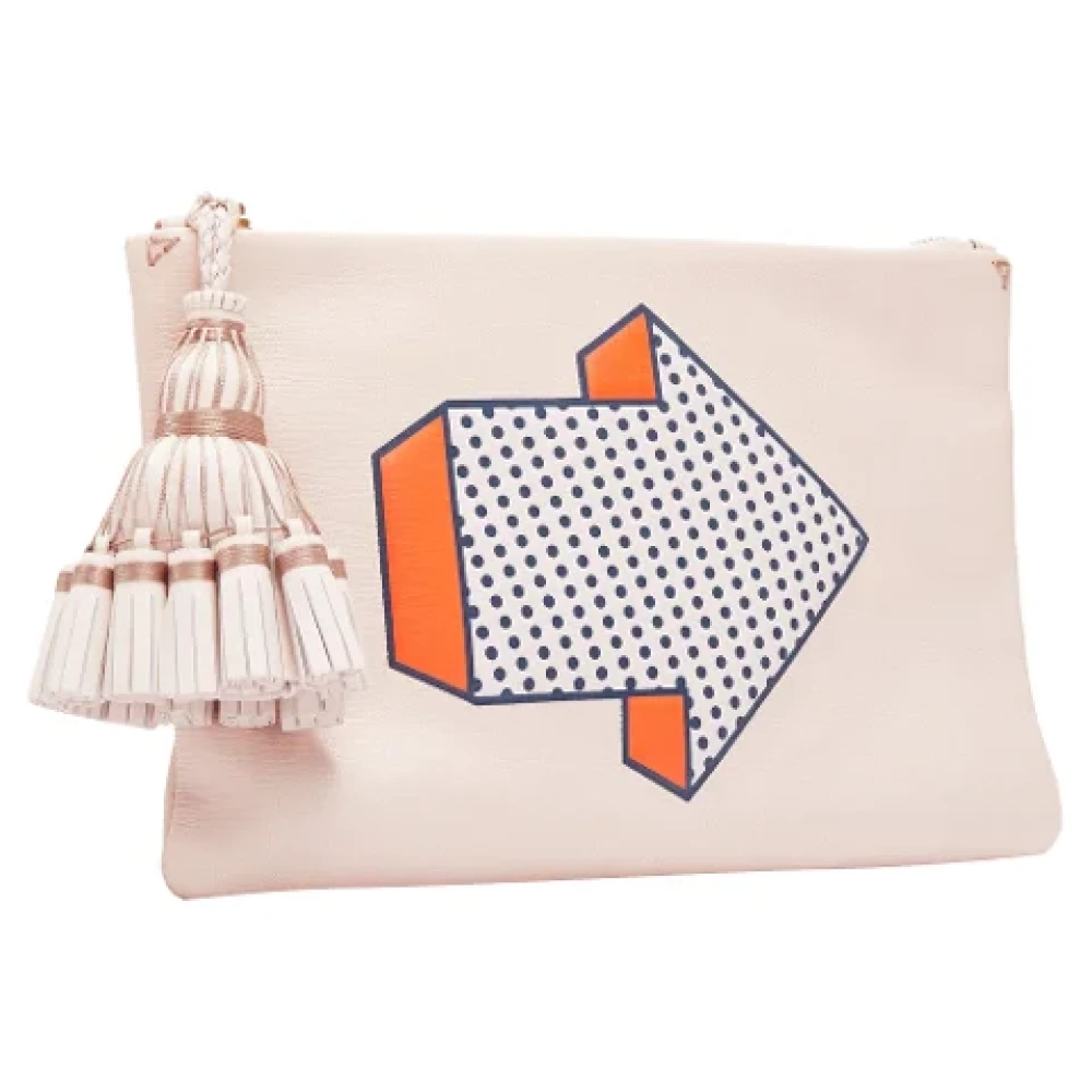 Anya Hindmarch Pre-owned Leather clutches Beige Dames