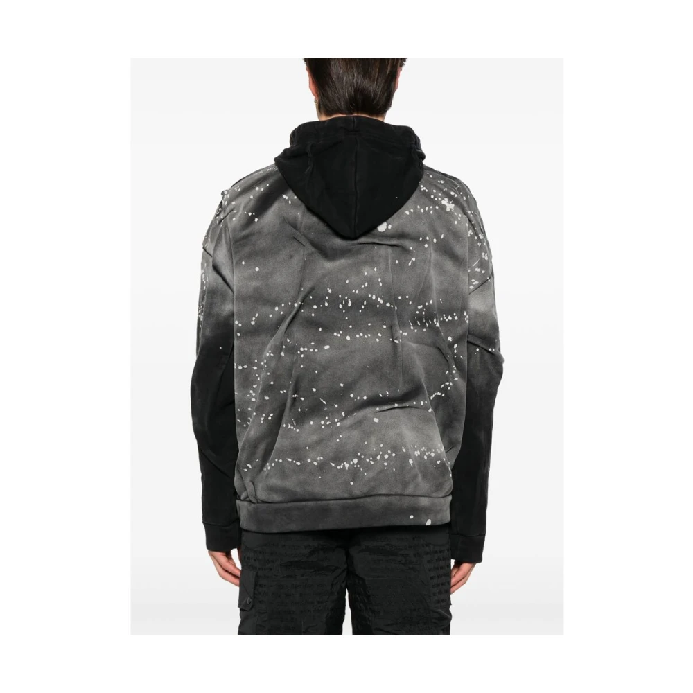 Who Decides War Spetterdetail Grafische Print Hoodie Gray Heren