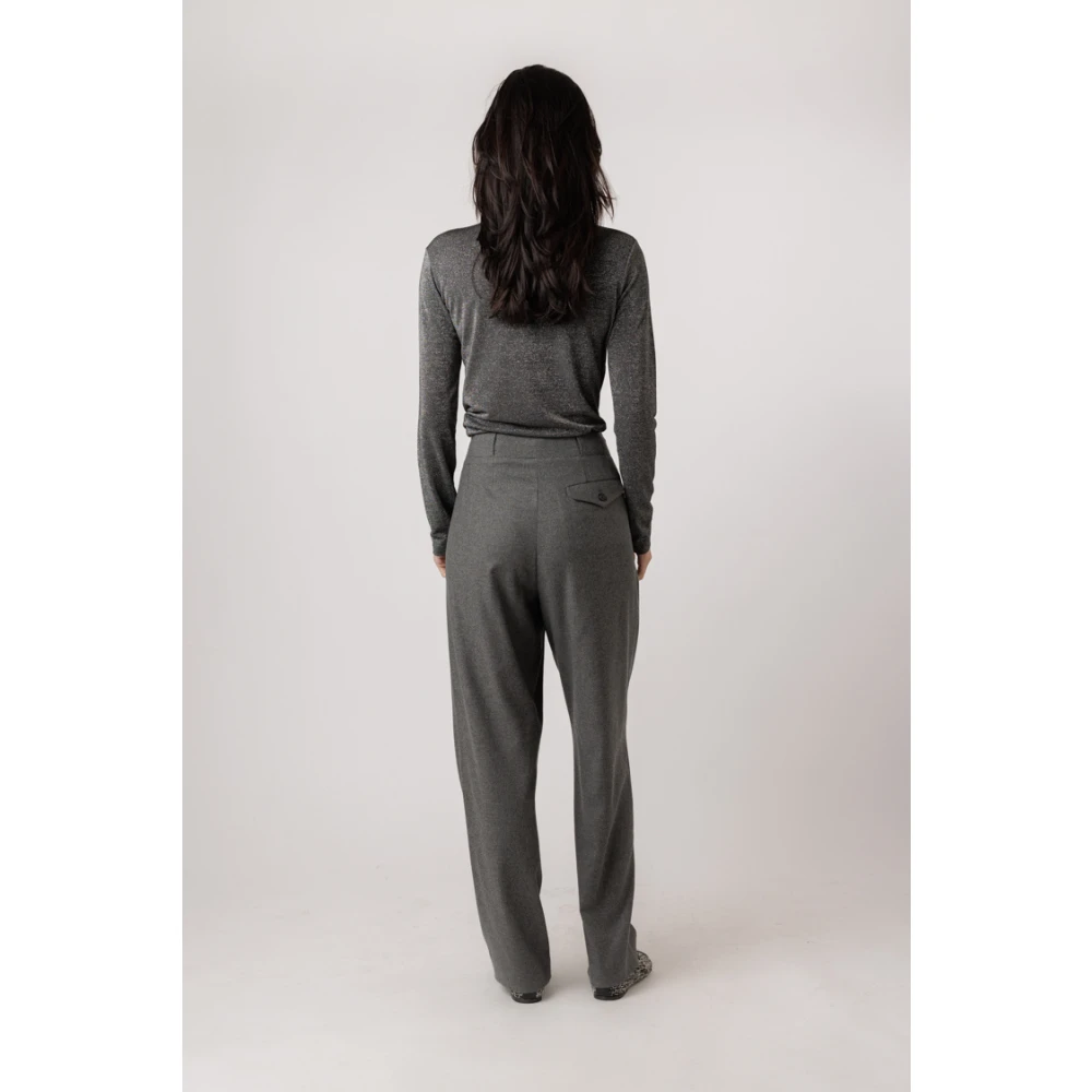 closed Donkergrijze Melange Klassieke Broek Gray Dames