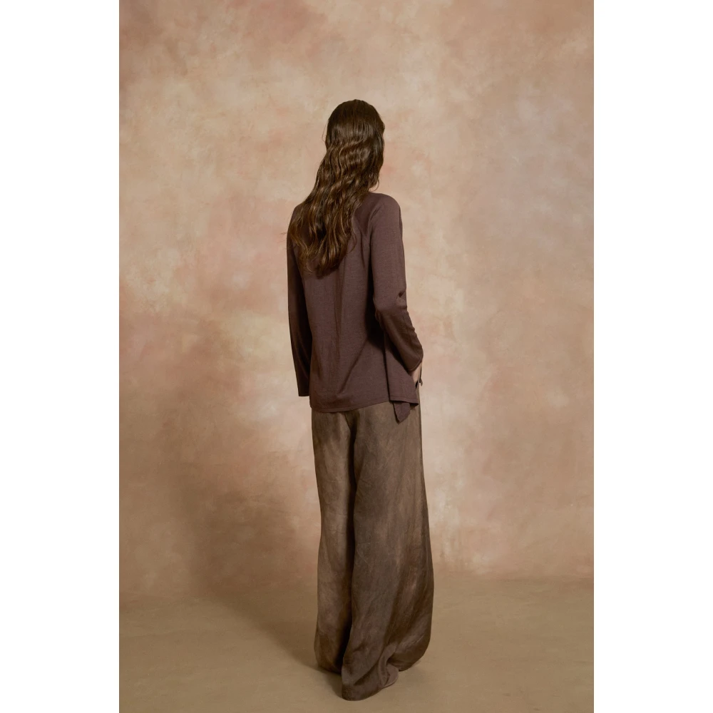 Cortana Tussa zijden gebreide vest in aubergine Purple Dames