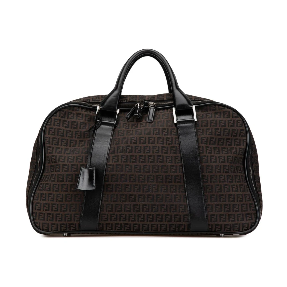 Fendi Vintage Women's Brown Pre-Owned Zucchino Canvas Travel Bag