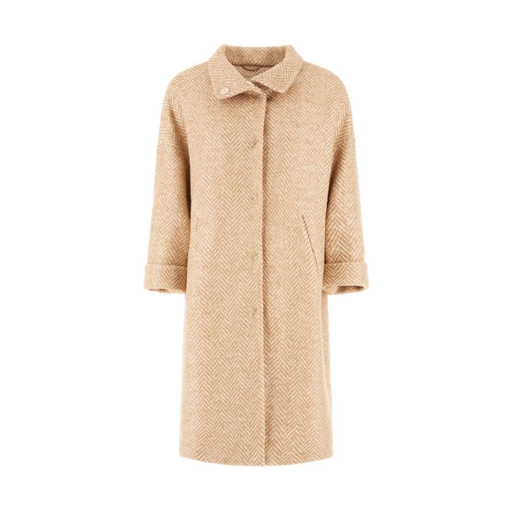 Herno Camel Geruite Jas Brown Dames