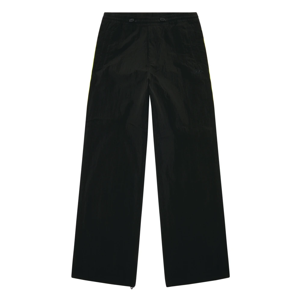 Diesel Lightweight pants in wrinkled nylon Black Heren