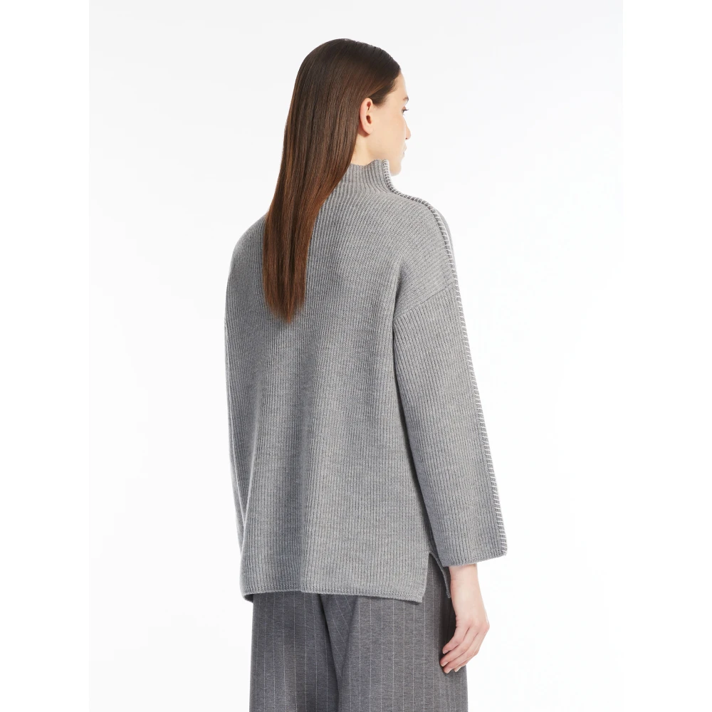Max Mara Grijze Wollen Gebreide Trui Gray Dames