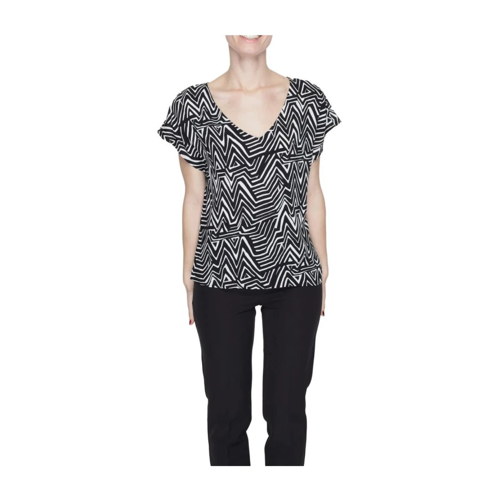 Jacqueline de Yong Jdystarr Life S S V-Neck TOP WVN 15198141 Black Dames