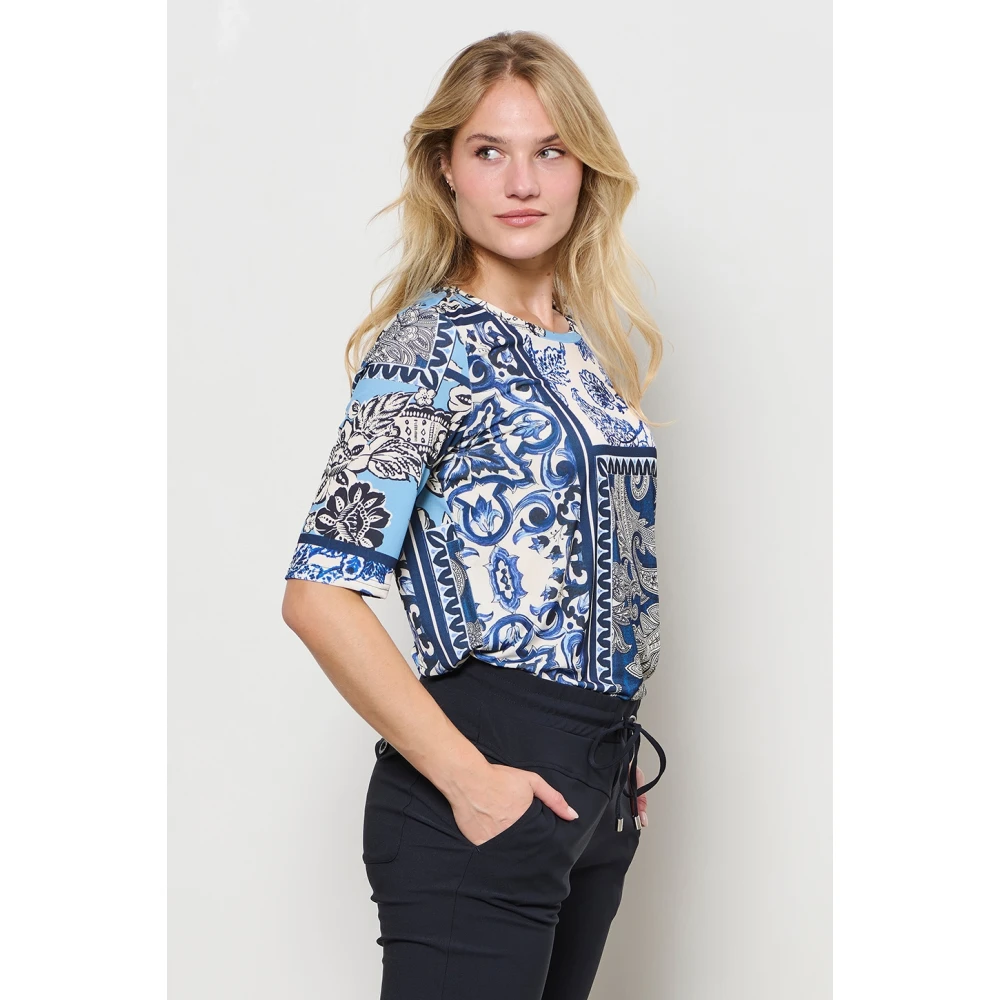 &Co Woman T-shirt met ronde hals Blue Dames