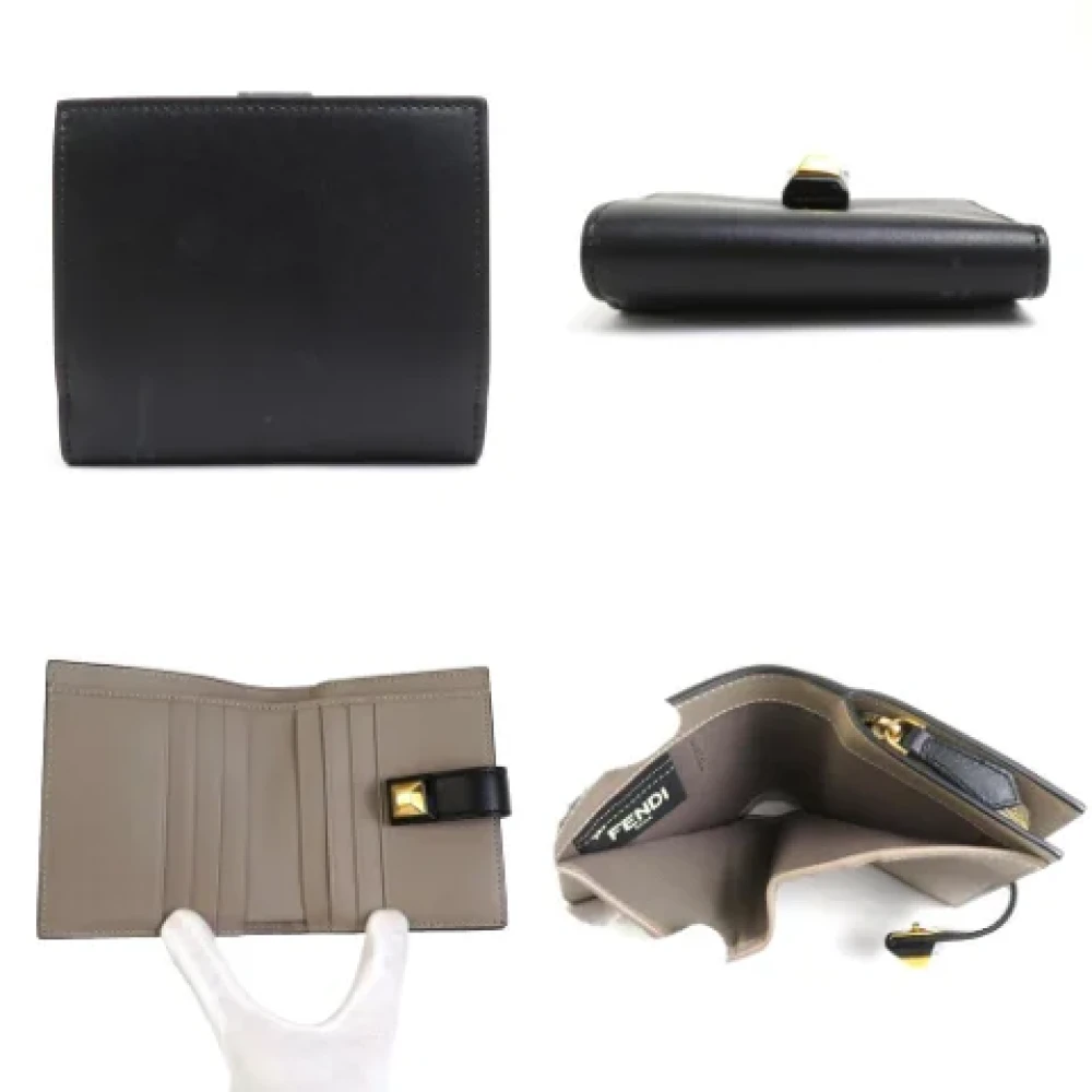 Fendi Vintage Pre-owned Leather wallets Black Dames