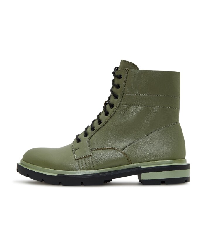 bottes-de-combat-en-cuir-classiques-vert-fonce