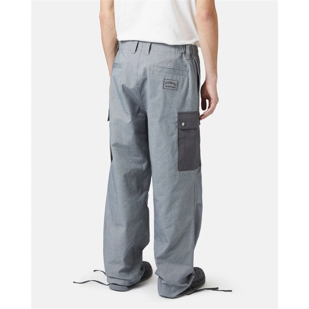 Iceberg Gabardine cargobroek Gray Heren