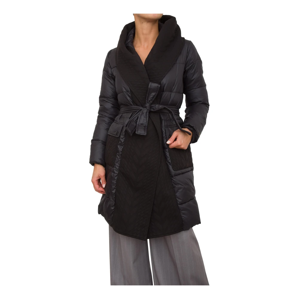 Twinset Gewatteerde Zwarte Jas Black Dames