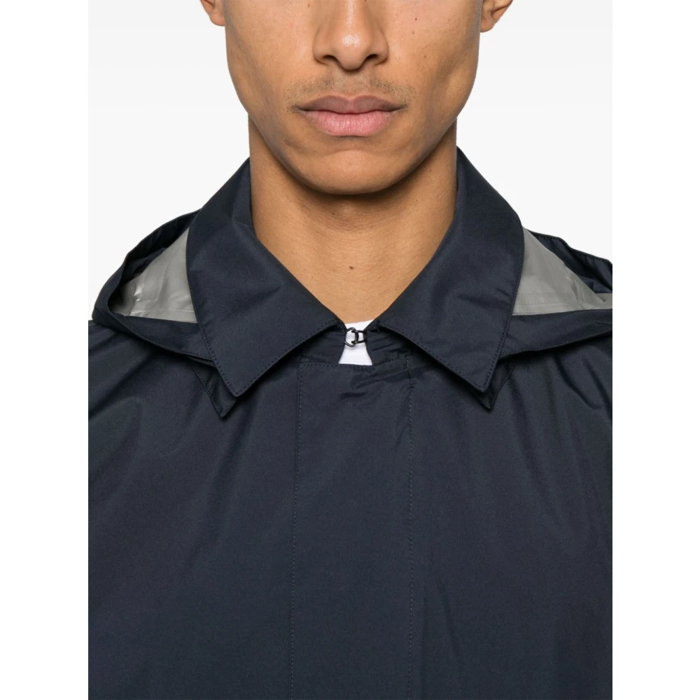 Herno Blauwe Gore-Tex Jas met Afneembare Capuchon Blue Heren