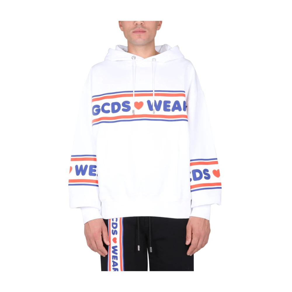 Gcds Hoodie White Heren