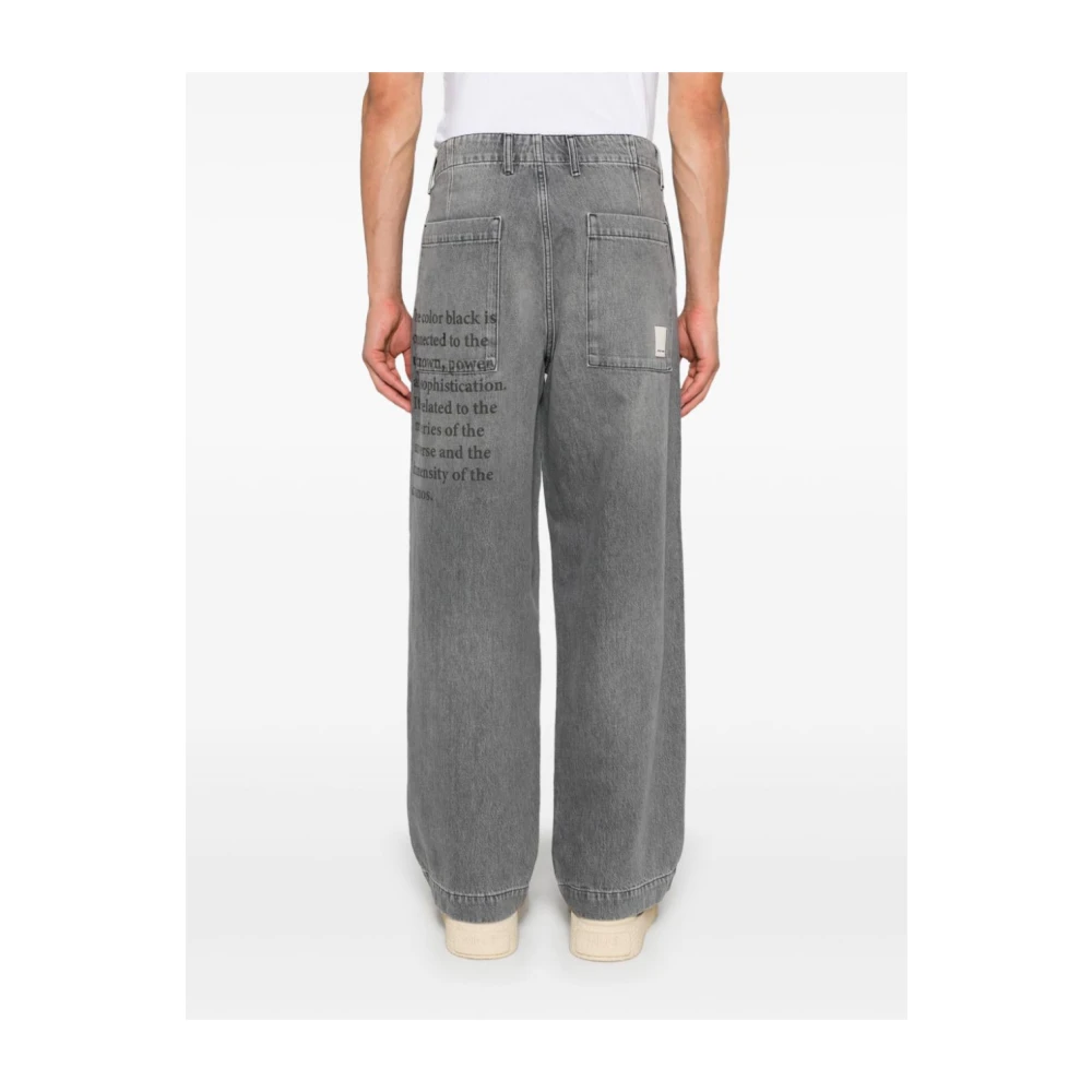 Emporio Armani Grijze Denim Straight Leg Broek Gray Heren
