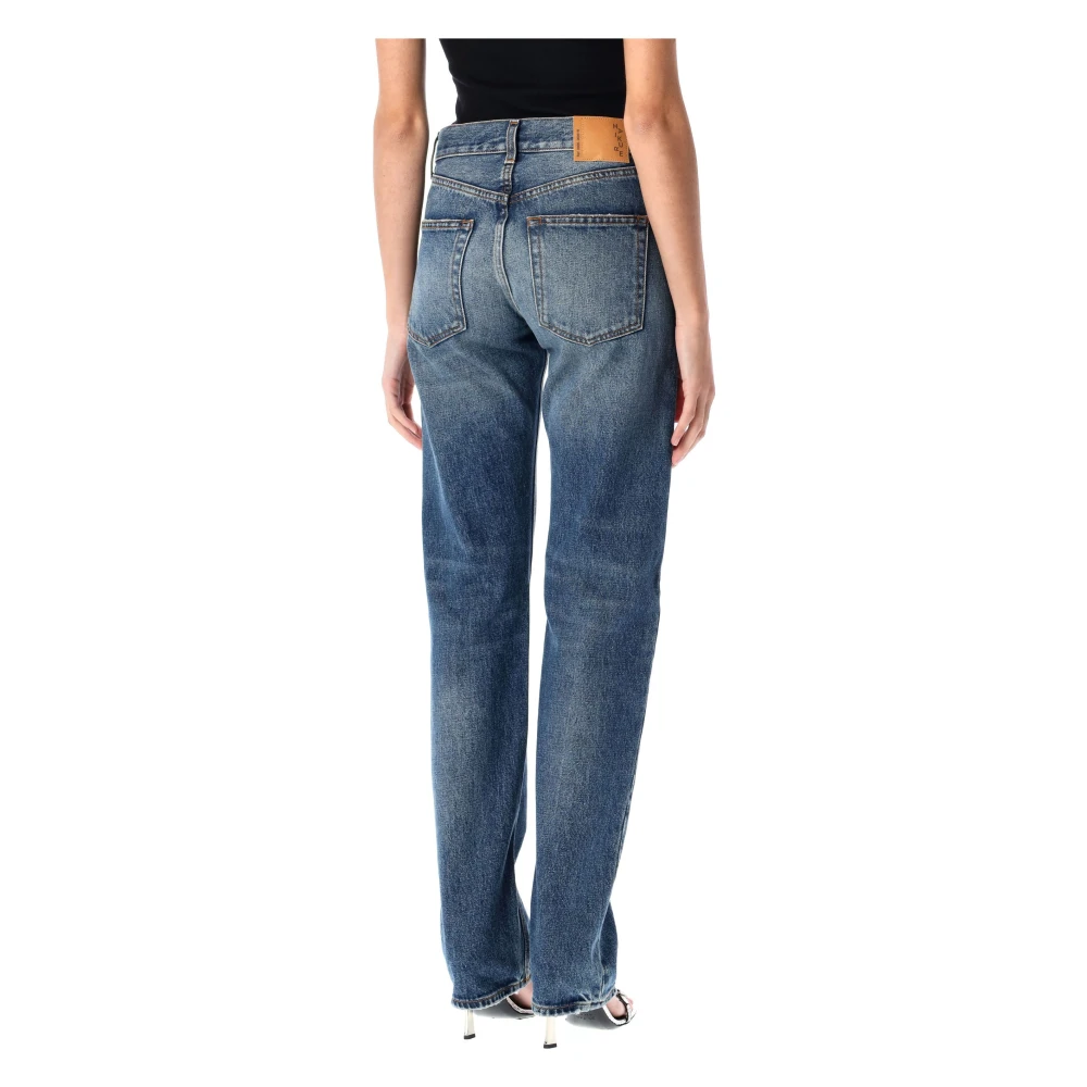 Haikure Mid Blue Denim Straight Leg Jeans Blue Dames