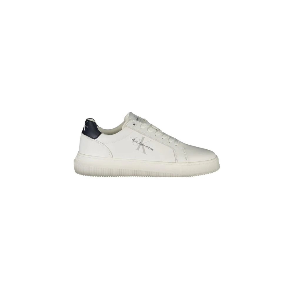 Calvin Klein Men's White Sneakers, 6 Uk, Polyester Sneaker Casual Style