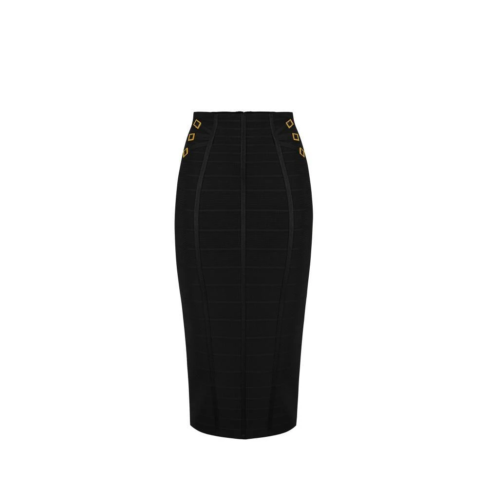 Elisabetta Franchi Women's Black 3D Knit Skirt - Pencil Skirts - Xs - Skirts