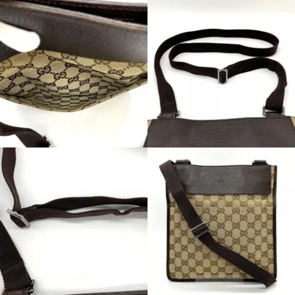 Gucci Vintage Pre-owned Canvas shoulder-bags Brown Dames