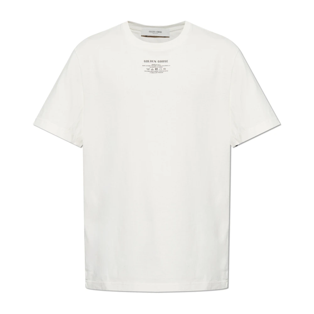 Golden Goose T-shirt met logo Beige Heren