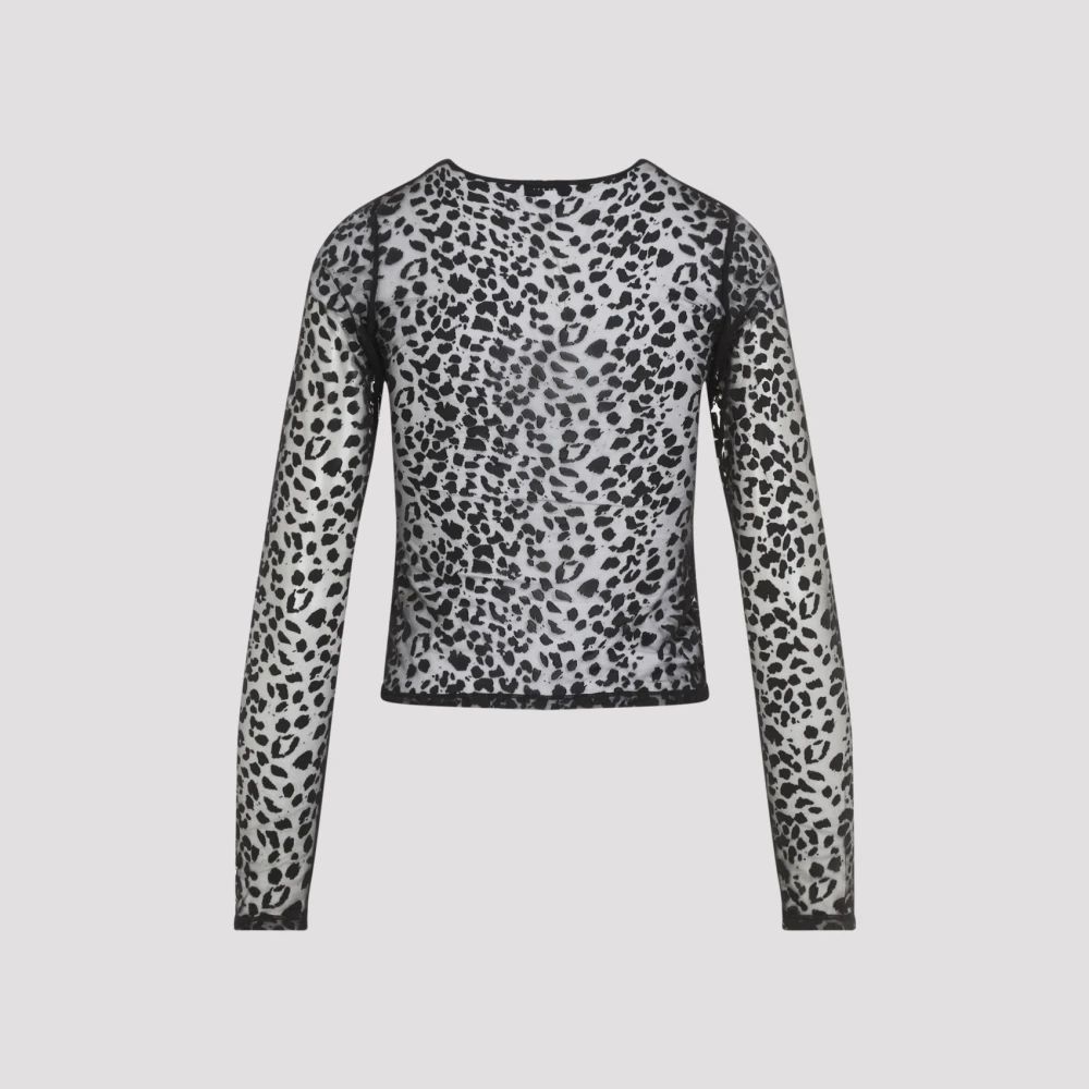 alexander mcqueen Zwarte Luipaard Devore Top Multicolor Dames