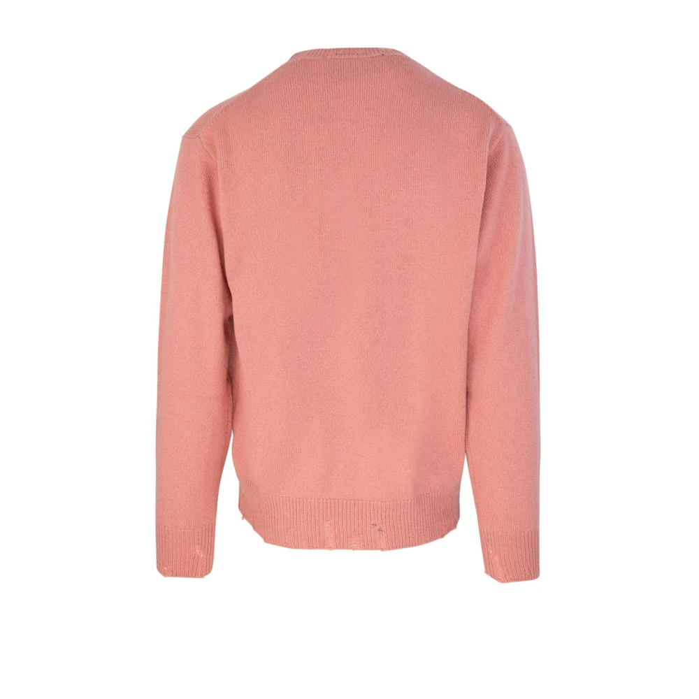 Amaránto Zachte roze trui met vernietigde details Pink Heren