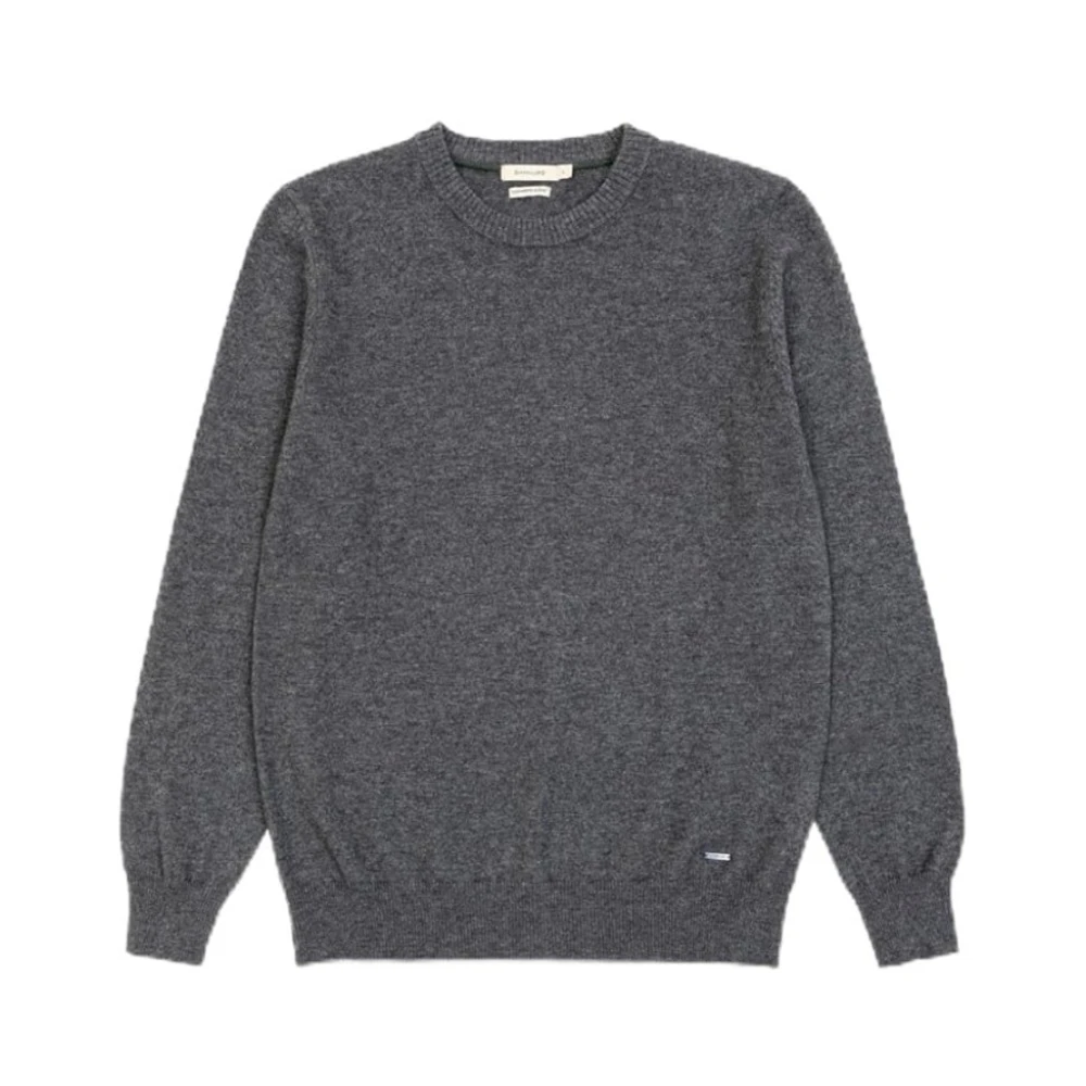 Gianni Lupo Cashmere Blend Sweater Details Gray Heren
