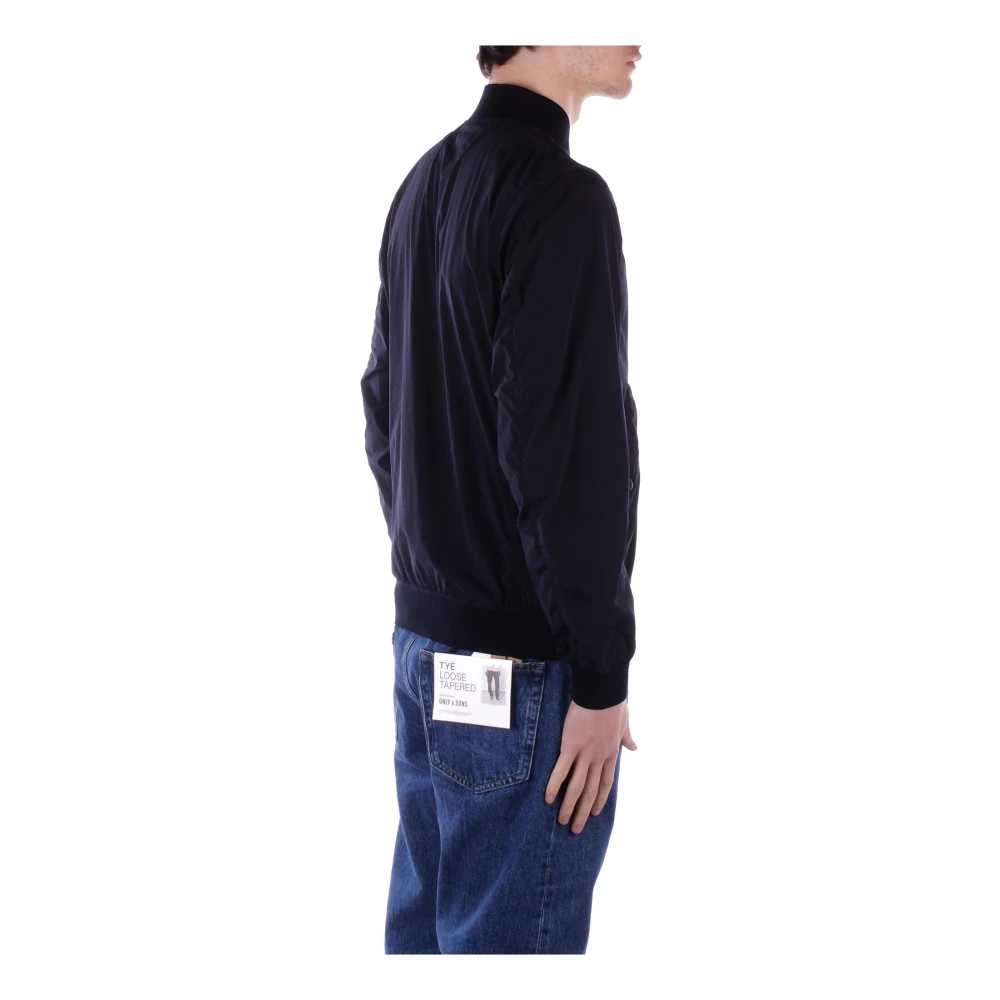 C.P. Company Slim Fit Logo Side Zip Coat Blue Heren